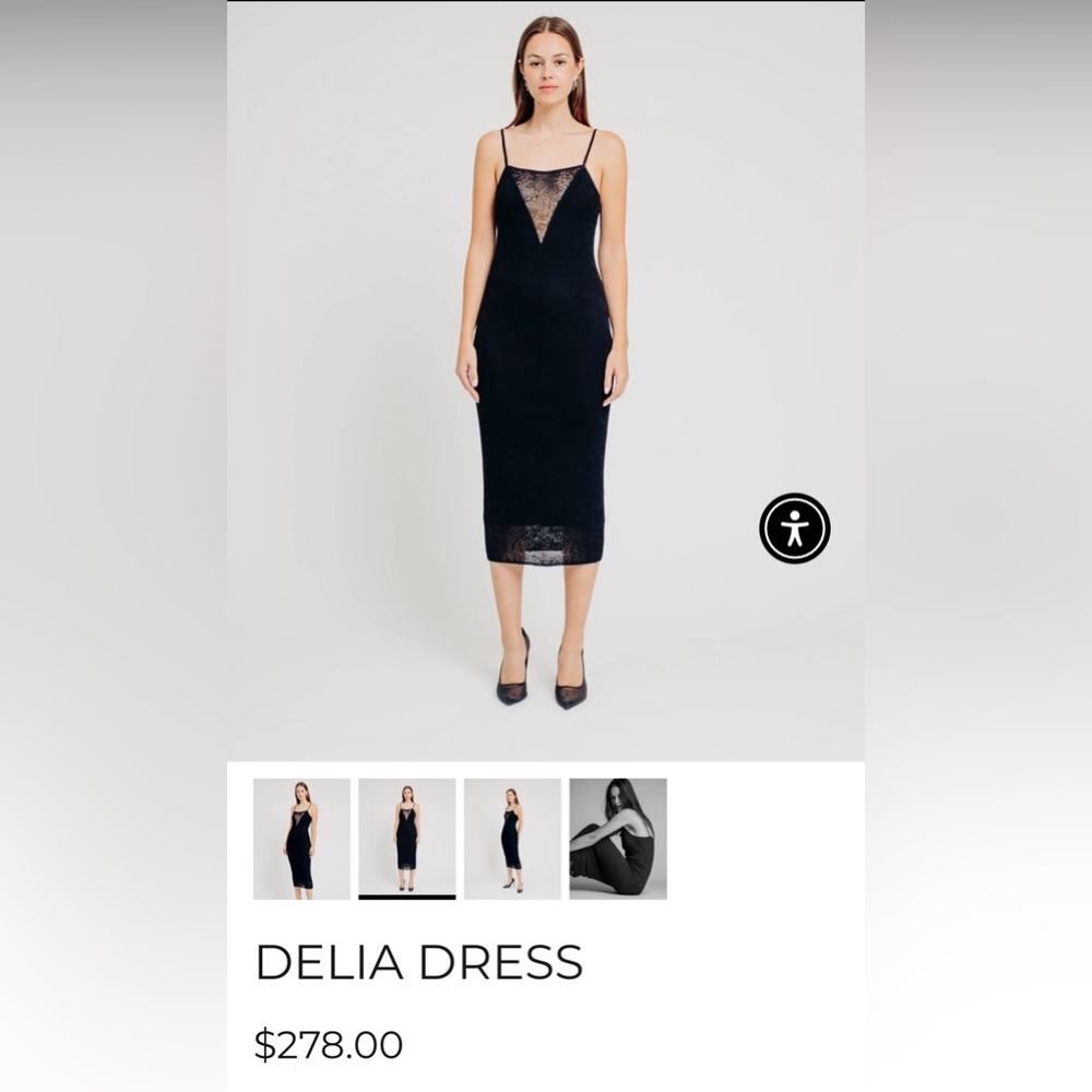 Torn by Ronny Kobo Black Delia Dress NWT